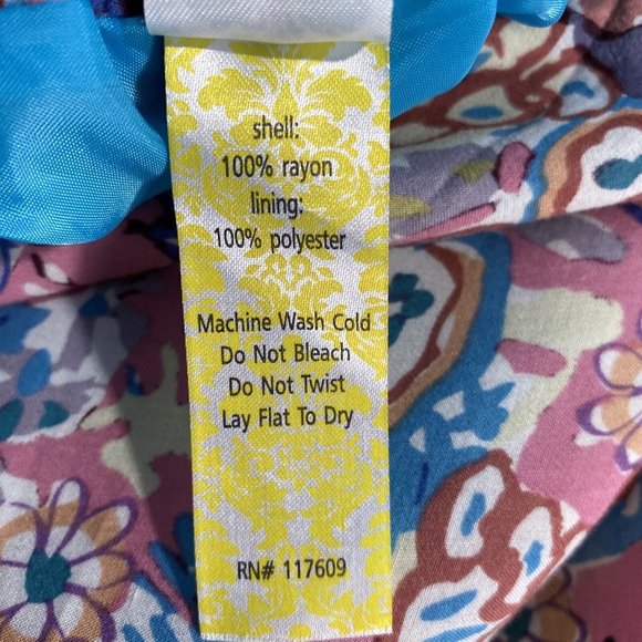 Bella Bird M Skirt Pretty Colorful Floral Artsy Full Lace Hem Elastic Waist CUTE - Picture 7 of 8